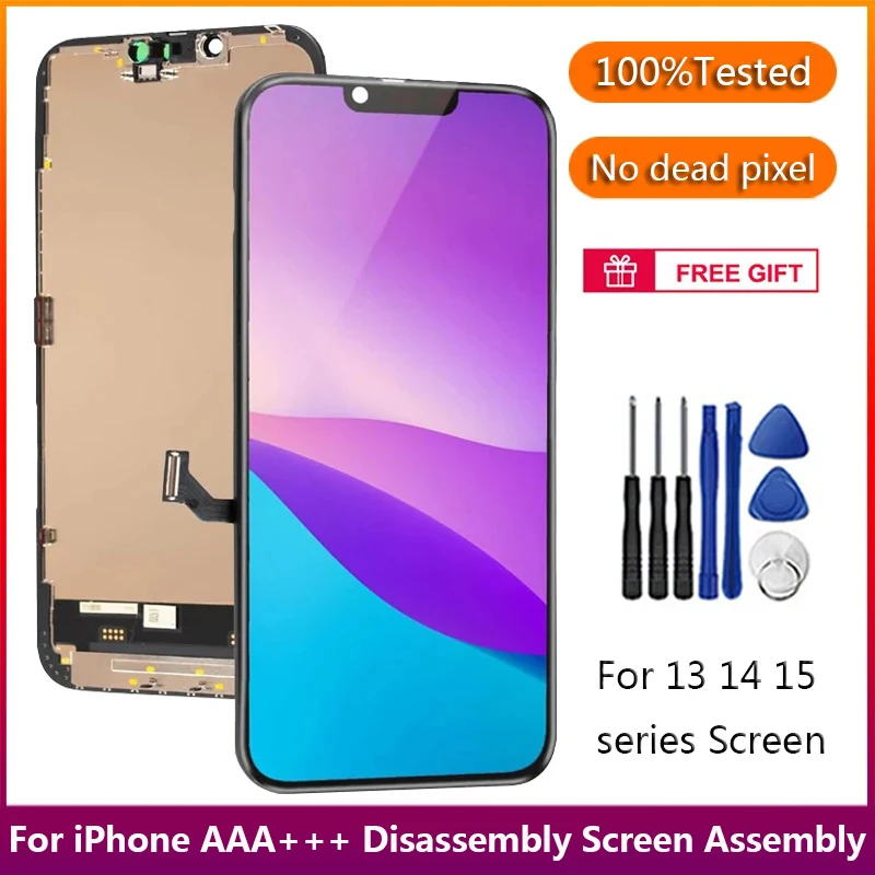 LCD For iPhone 13 14 15 Pro Max 14 Plus OEM In Stock Disassembly Display Screen Touch Screen No Dead Pixel Screen Replacement