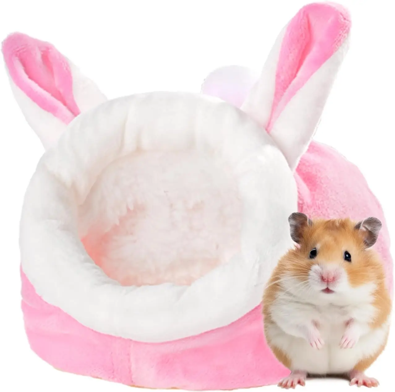 

Hamster Bed - Small Animal Warm House Cozy Sleeping Chew Proof Fleece Nest Hamster Cage Accessories for Dwarf Gerbil, R
