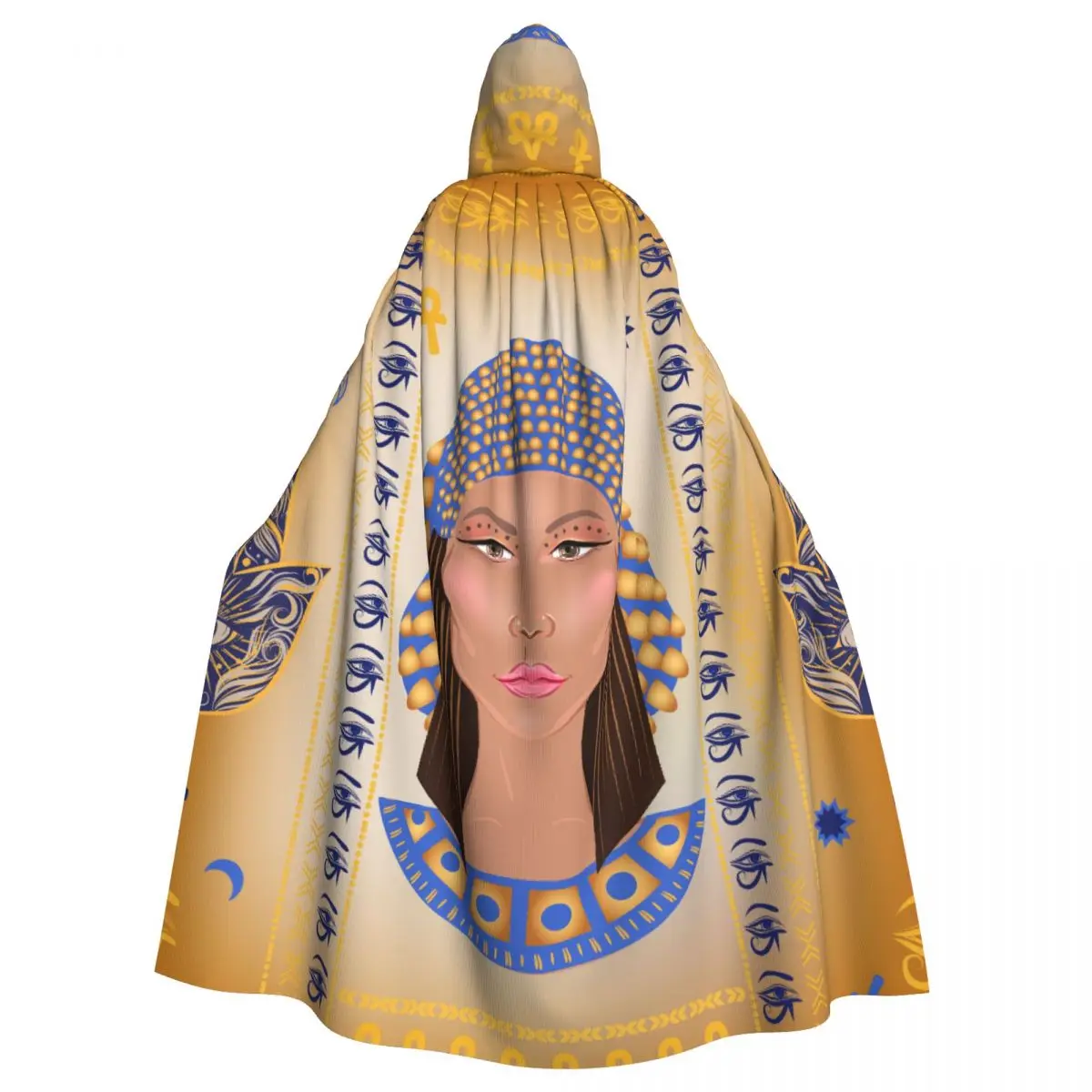 Cosplay Medieval Costumes Ancient Cleopatra Head Hamsa Talisman Hooded Cloak Capes Long Robes Jackets Coat Carnival
