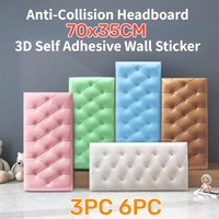 70X35CM 3PCS/SET 6PC/SET Self-adhesive 3D Brick Wallpaper PE Foam Wall Panels Stickers Waterproof Wallpaper Home Decoration