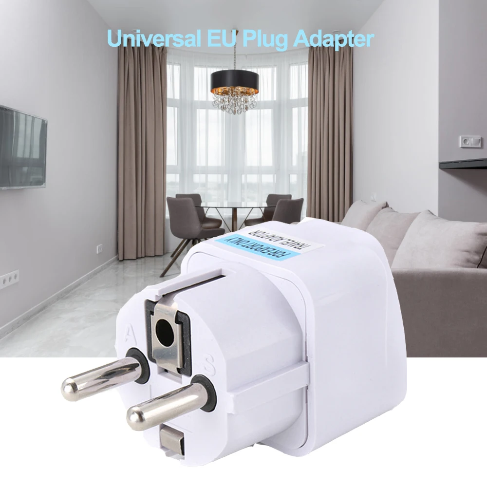 250V 16A EU Plug Adapter American US To EU Euro European Korea Russia FR Universal Travel Adapter 2 Pin Converter Power Adaptor