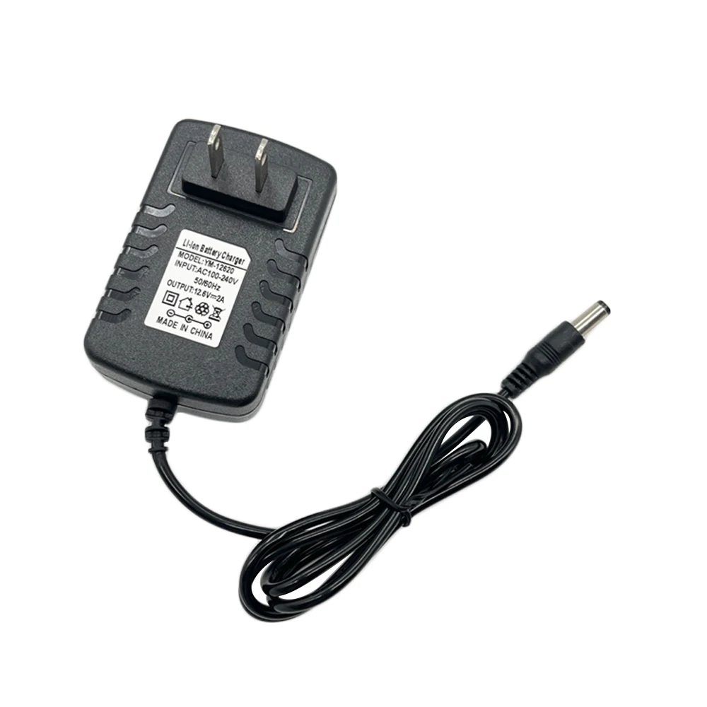 12.6V 2A 18650 Lithium Battery Charger For 12.6V Li-ion Battery Polymer Smart Charger 18650 Battery Pack 5.5mm x 2.1mm DC