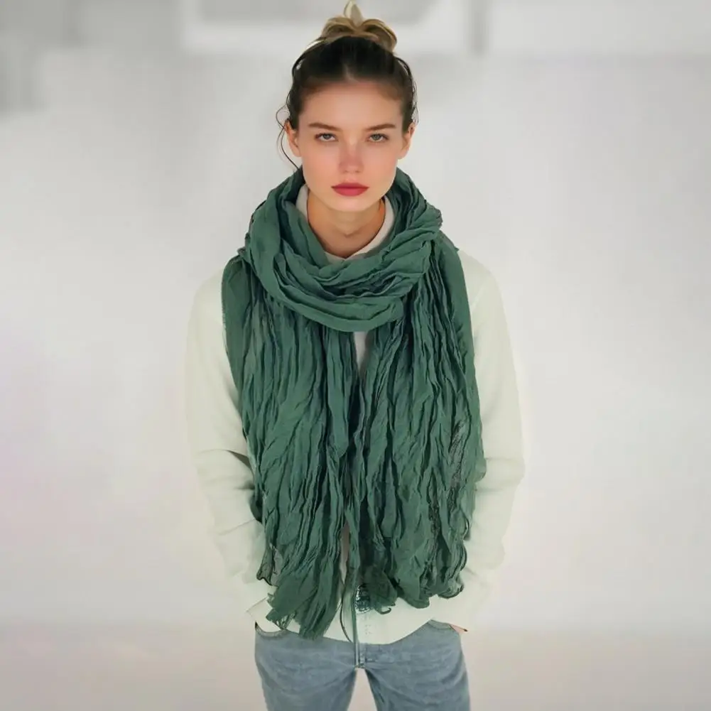 

Женский хлопковый льняной шарф, теплая женская шаль, стильный женский хлопковый льняной шарф, шаль с защитой от ультрафиолета, мягкий, теплый для повседневного использования