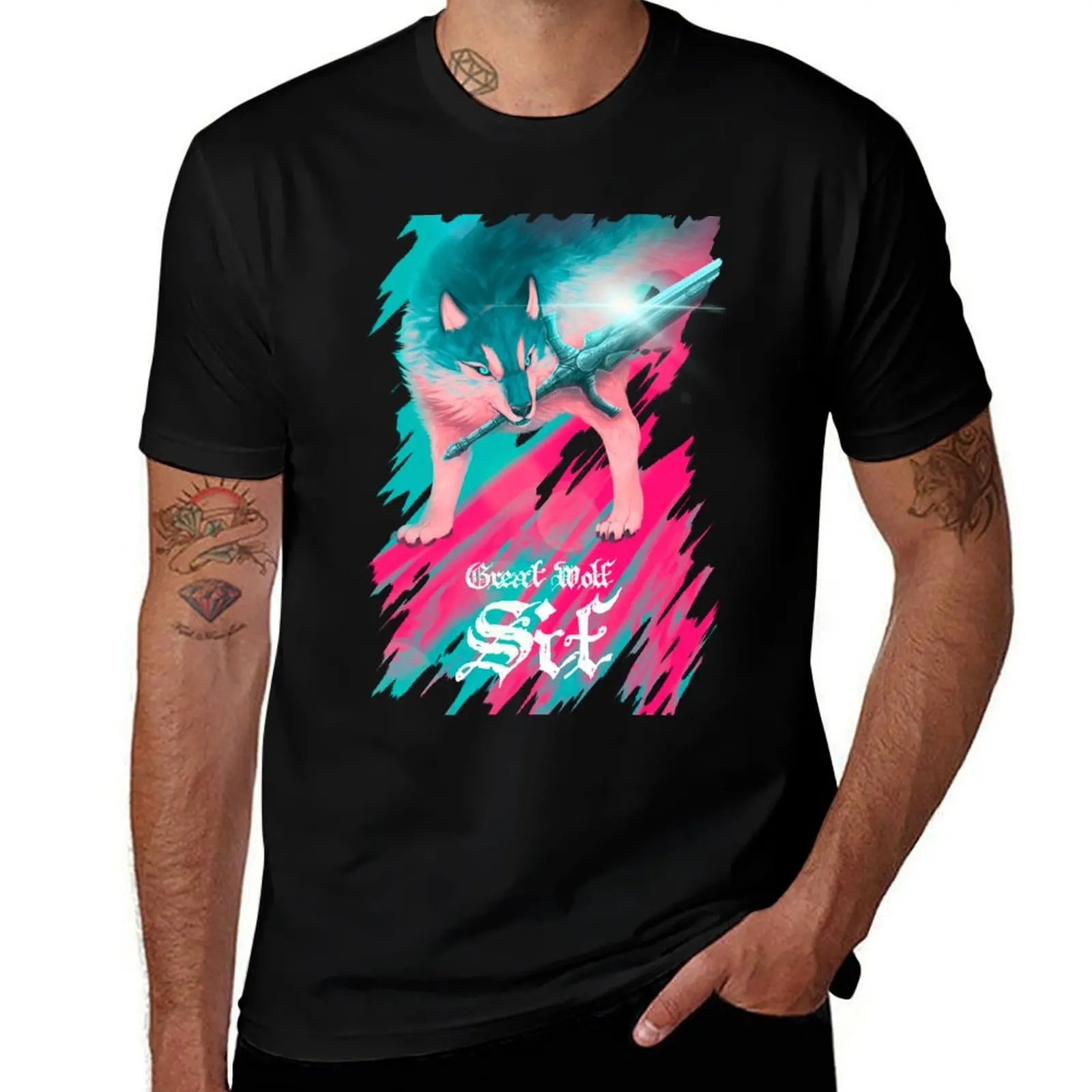 

Great Wolf Sif T-Shirt Street Art Print Tee Shirt