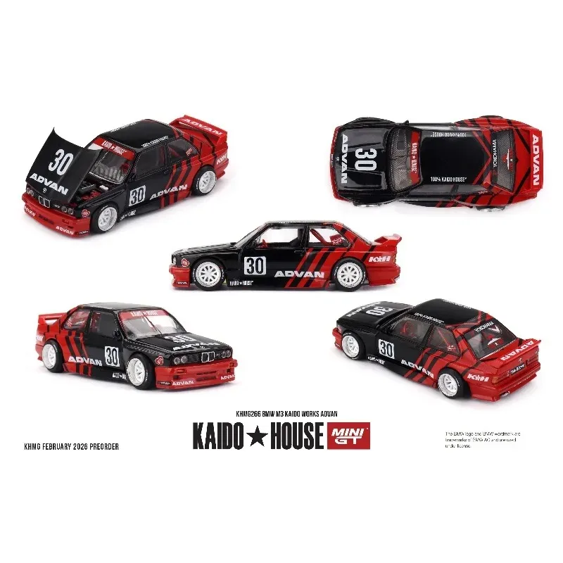 Kaido House x MINI GT 1:64 BMW M3 E30 Kaido Works ADVAN #30 Diecast Model Car (Item# KHMG266)
