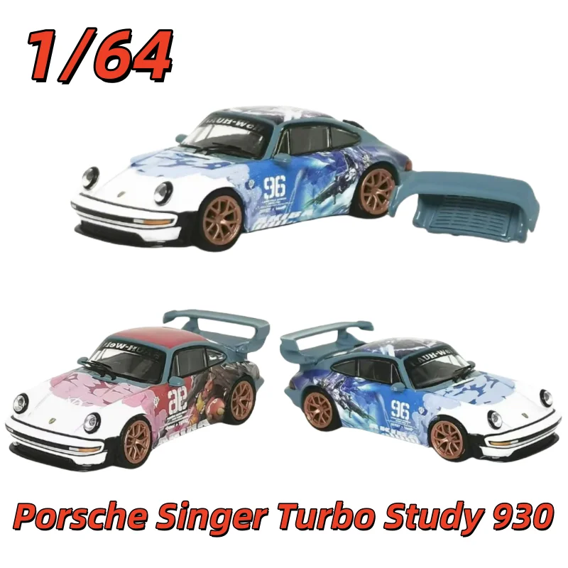 

RM Diecast 1/64 Scale Porsche Alloy Car Model Porsche Singer Turbo Study 930 Modified GT Rear Wing Play Vehicles Original Box