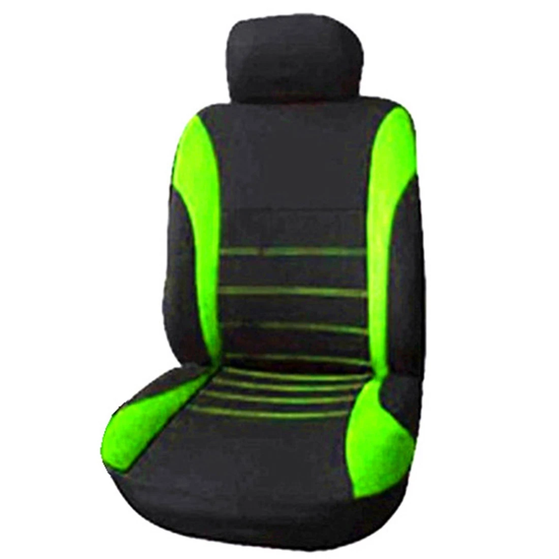 Front Car Seat Covers Front Airbag Ready Sport Bucket Seat Cover, Automobiles Seat Covers (Black + Green)