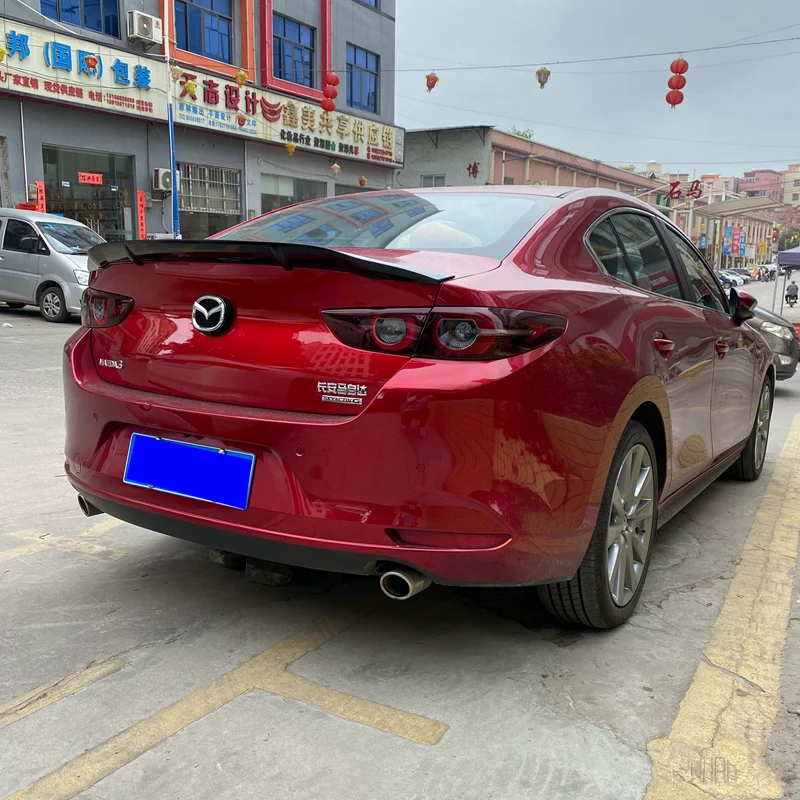 For Mazda 3 Axela 2014 2015 2016 2017 2018 2019 Car Tail Wing Decoration ABS Plastic Paint Painting Color Rear Trunk Spoiler
