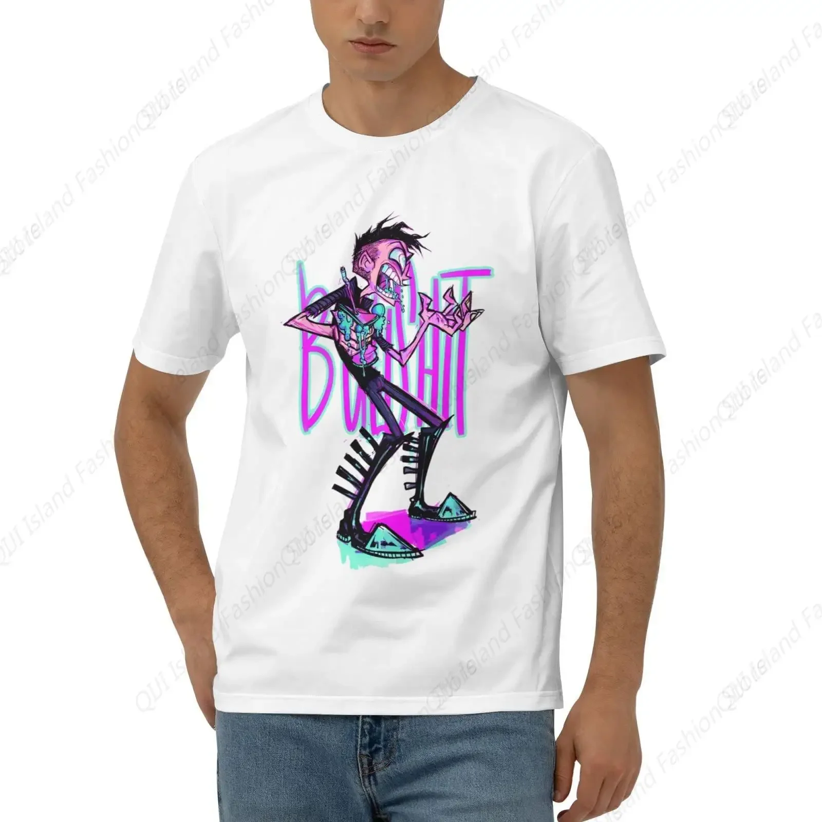 

The Homicidal Maniac Graphic Tee Cartoon Punk Style Short Sleeve T-Shirt