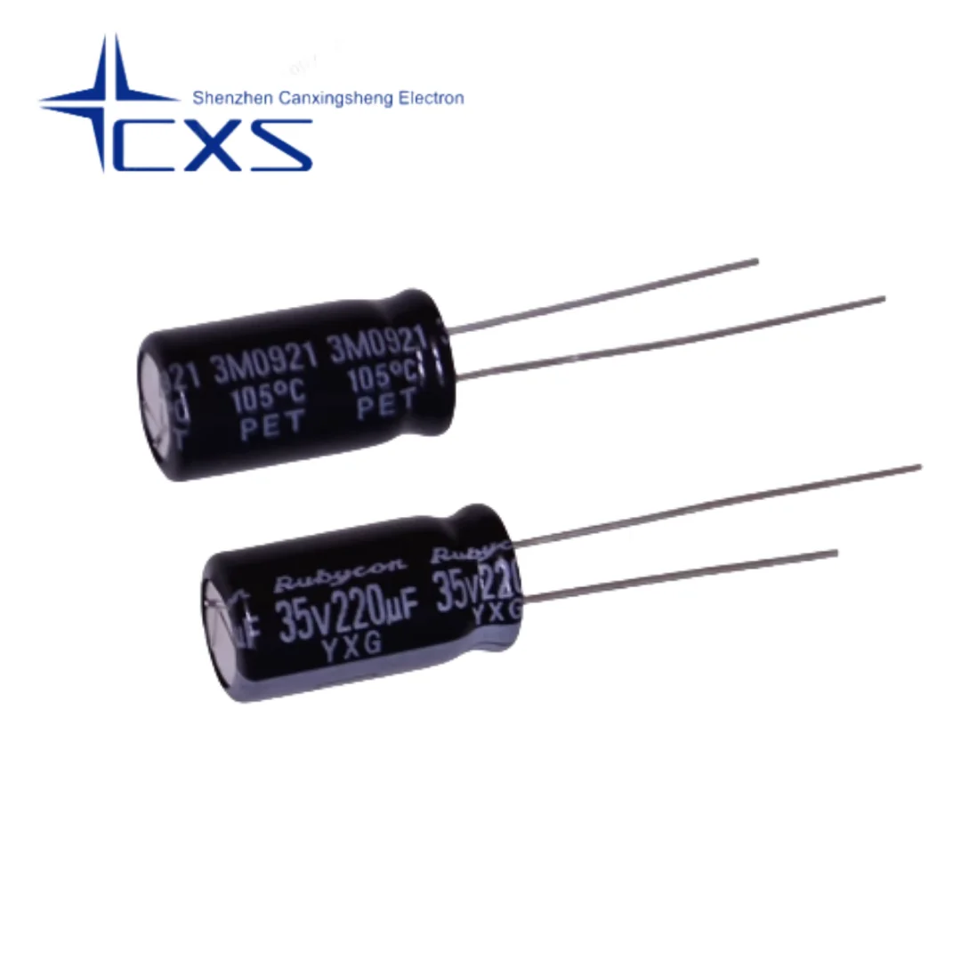 

20pcs 220UF 35V imported aluminum electrolytic capacitor 35v220uf 8*16 ruby YXG high frequency long life