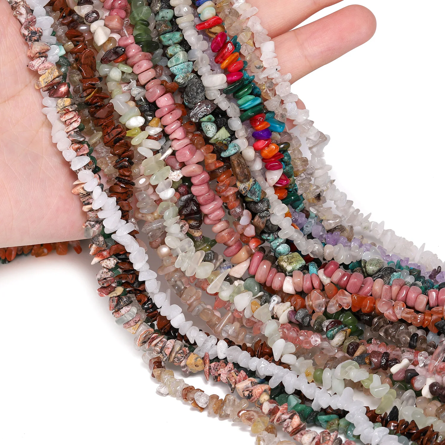 26 Types Irregular Natural Stone Moonstone Lava Malachite Turquoise Beads Gravel Loose Beads for Jewelry Making DIY Bracelets