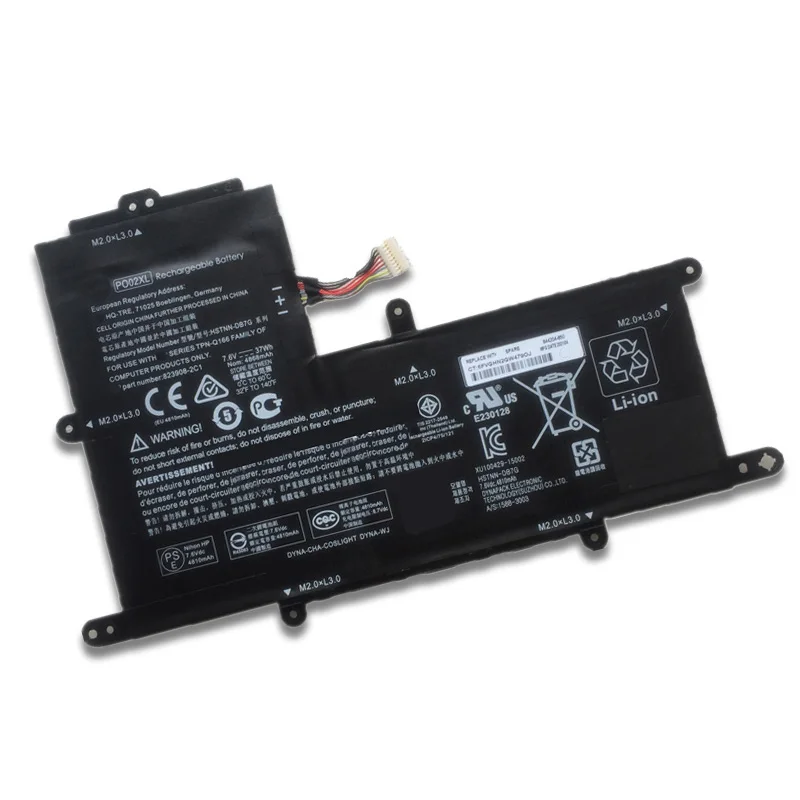 UGB ใหม่ PO02XL แบตเตอรี่สำหรับ HP Stream11-R015WN 11-R014WM HSTNN-DB7G 7.6V 37WH 4810MAh