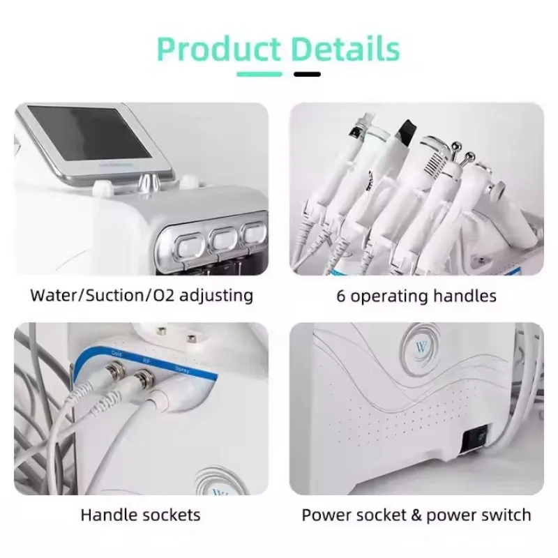 7 in 1 Hydrate Facial Machine With Led Light Dual Power Pump 2 Pumps Hydra Face Profesional Facial Machine