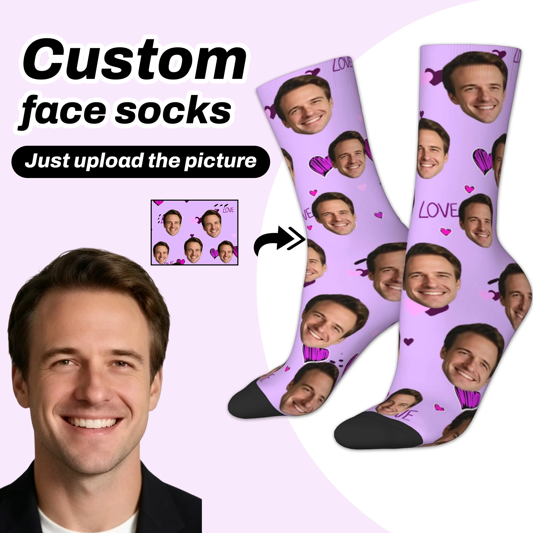 Custom avatar socks for men and women custom photo socks personalized picture socks photo socks personalized gifts