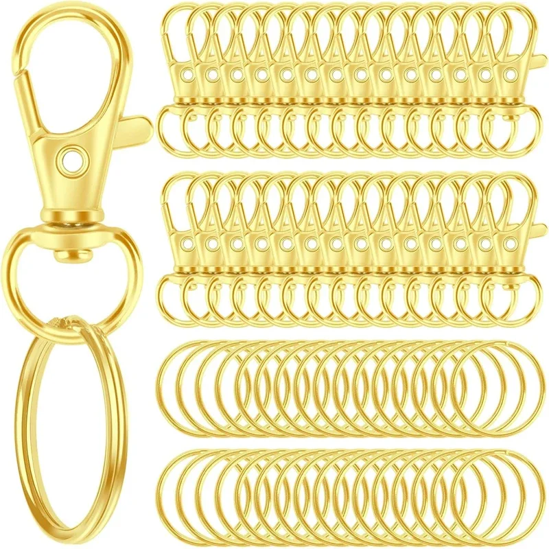 60PCS Keychain Making Kit with Clips and Rings