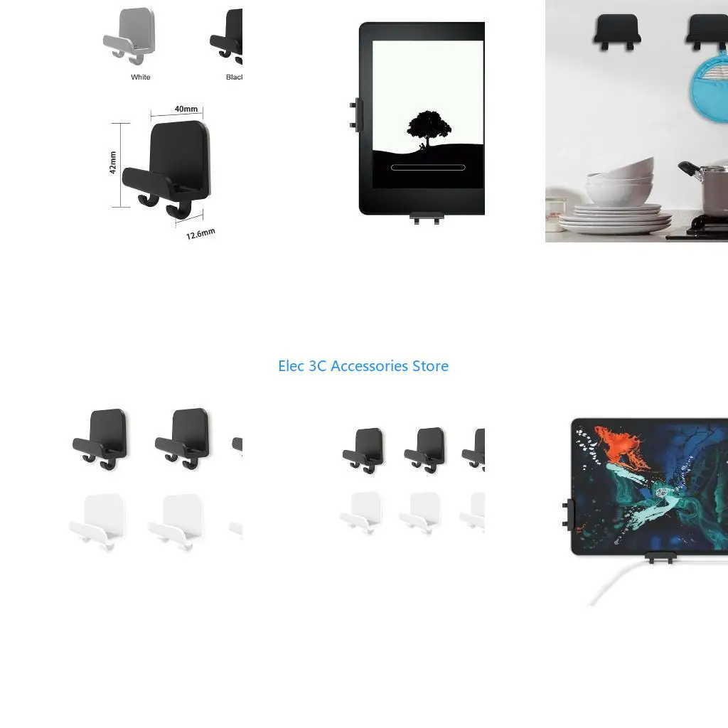 Y51A 3x Adhesive Phone Tablet Holder Wall Mount Stand Hook Cradle for  Cellphone