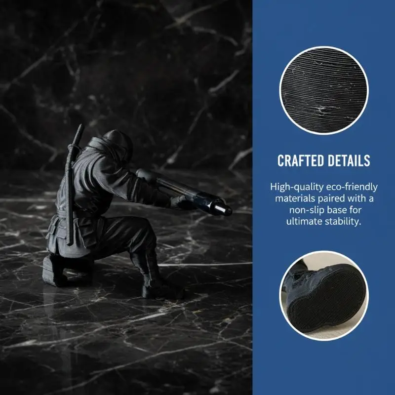 Medieval Knight Pen Holder Cool Desktop Organizer Stand Creative  Kneeling Figure for Office Home Study RoomHot Sale