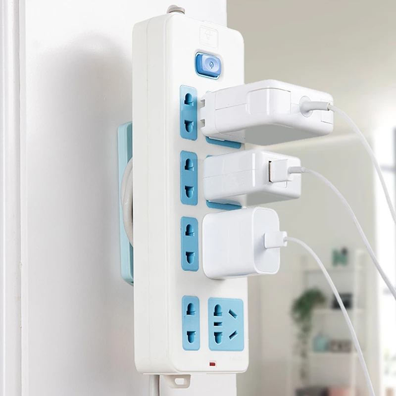 Self-Adhesive Wall-Mounted Socket Retainer Cable Wire Organizer Seamless Power Strip Cable Management Fixer Cable Wire Organizer