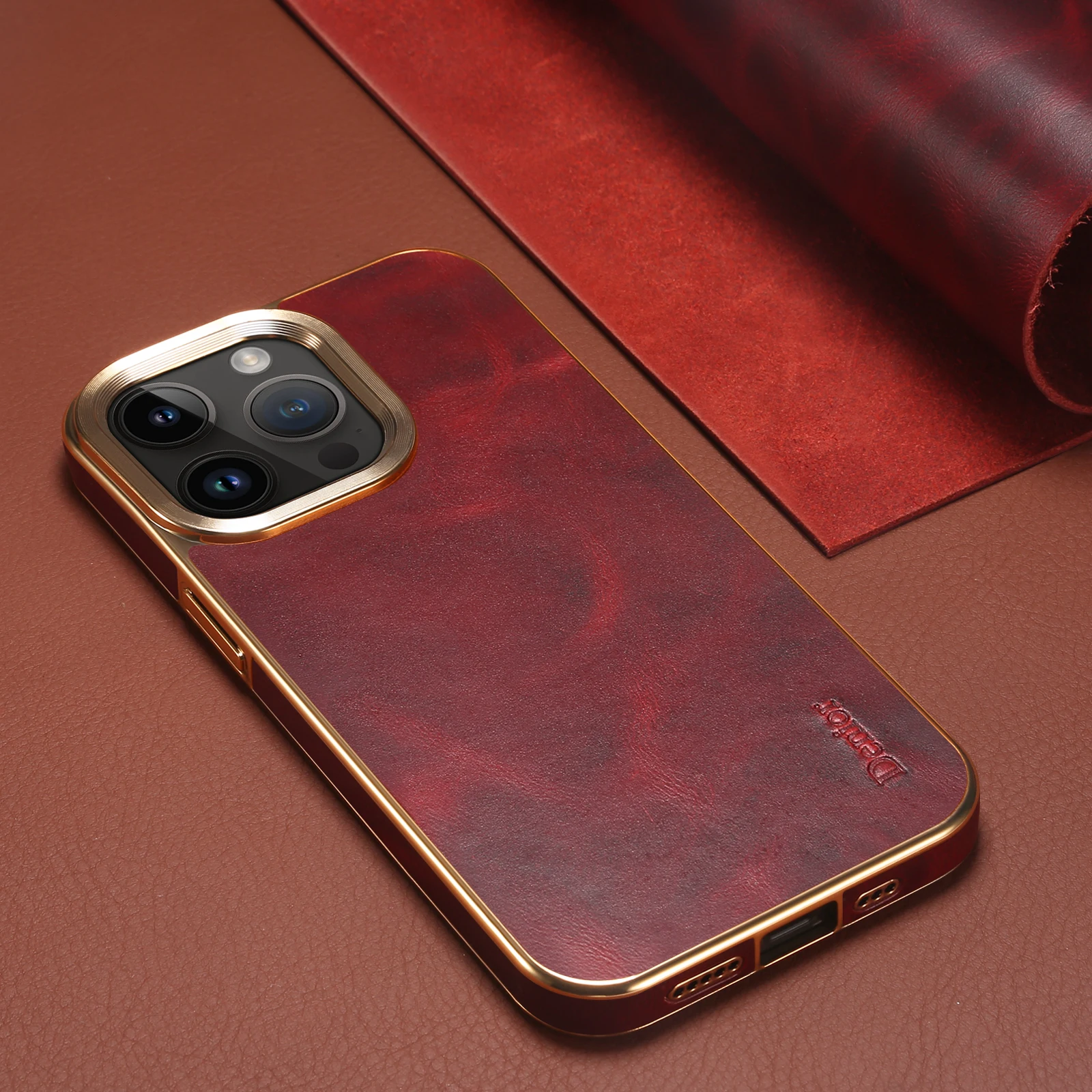 High End Business Retro Oil Wax First Layer Leather Turnkey Electroplating Case For iphone 15 14 13 12 Pro Max Plus New Products