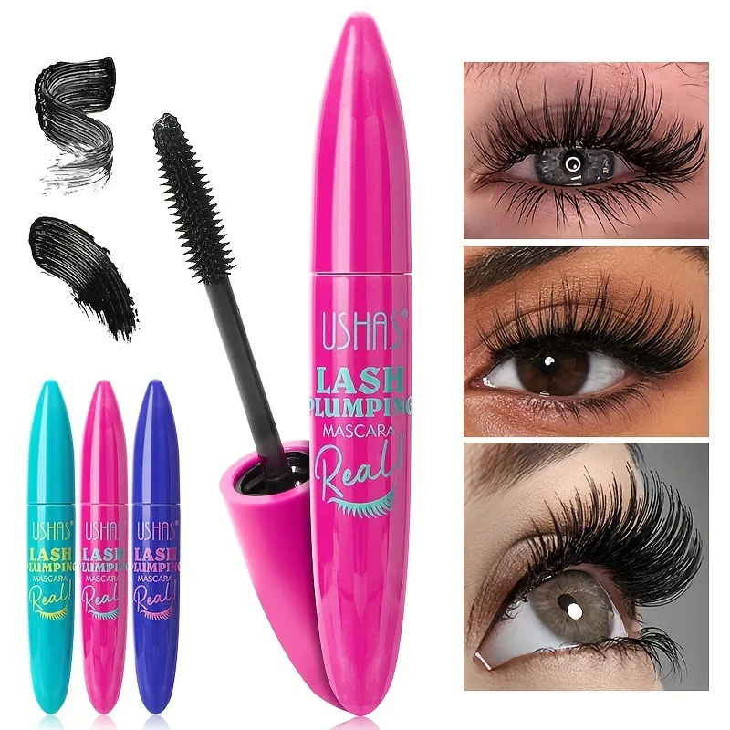 Mascara 4D pour allonger les cils, mascara pour les yeux, volume noir, brosse à fibres, outil de maquillage pour cils, cosmétiques