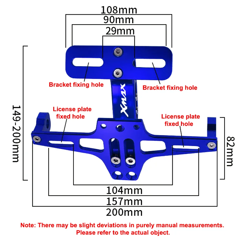 For YAMAHA XMAX X-MAX 125 250 400 Motorcycle Adjustable Rear Tail Tidy License Plate Holder Bracket LED Light Accessories