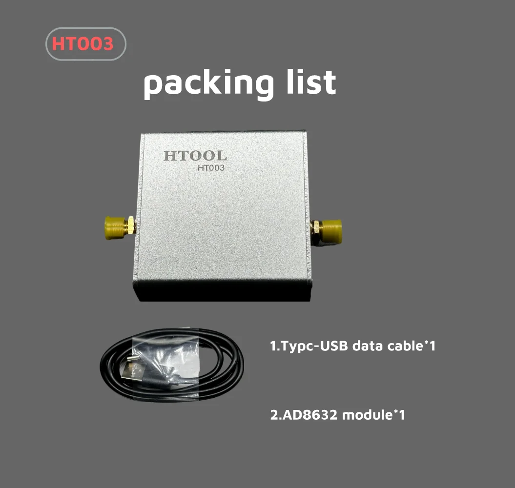 HTOOL HT003 Log Power Detector 1M-8GHz 70dB Input -52 dBm ~ +8dBm Measure and Control Power Aluminum Alloy Shield Case