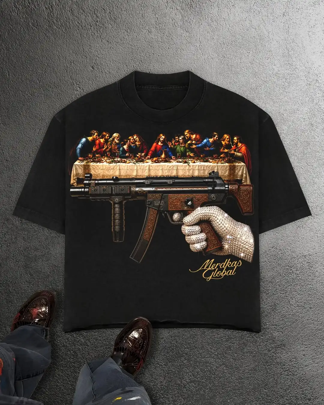 Hip Hop Religion Gun Graphic T Shirts Print Oversized Gothic Casual Harajuku Streetwear Vintage Y2k Tops Goth Unisex Men Clothes