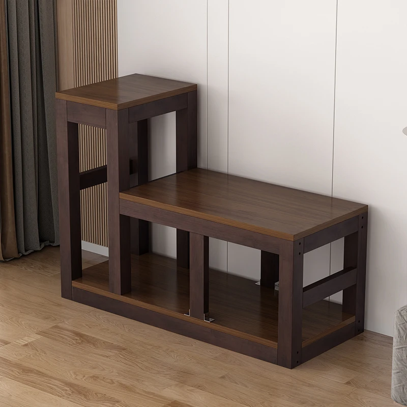 Simple shelf solid wood living room small and medium-sized base household multi-layer shelf filter customization