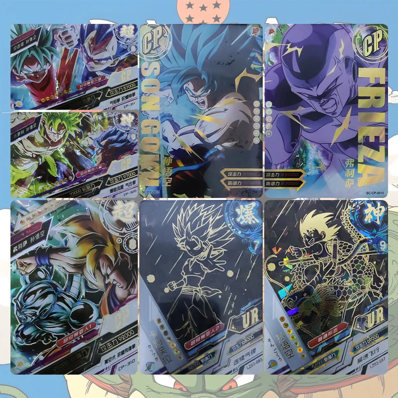 

Коллекционные карты Anime Dragon Ball CP UR: Сон Гоку, Вегета, Брили, Фриза, Гогета. Подарки на Рождество и День рождения, детские игрушки.
