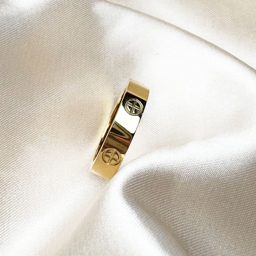 Cross Stainless Steel Couple Ring 3