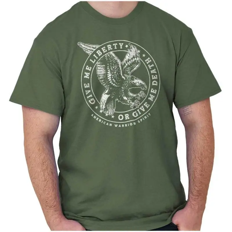 

Женская или мужская футболка с круглым вырезом Give Liberty Death Freedom Patriotic Skull