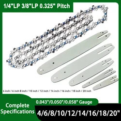 4/6/8/10/12/14/16/18/20 inch Chainsaw Chain Blade 1/4 3/8 325 Pitch 043 050 058 Gauge Electric Charging Saw Gasoline Chainsaw