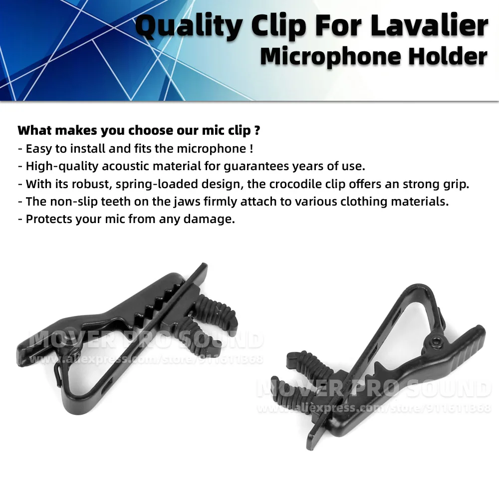 2PCS Parts Accessories For Rode Lavalier II 2 Generation 2nd Microphone Tie Clip On Clamp Lapel Crocodile Mic Clasp Cable Holder