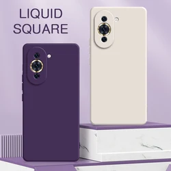 Luxury Square Liquid Silicone Case for Huawei Nova 10 Pro SE 10Z Youth Camera Protective Original Back Cover Nova10 10Pro 10SE