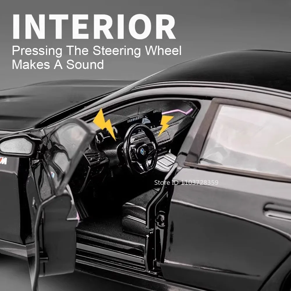 1:24 I5M60 Model Toy Miniature Cars Alloy Diecast 760Li SUV Sound Light 6 Doors Opened Pull Back Ornament Car Toys for Kid Gifts