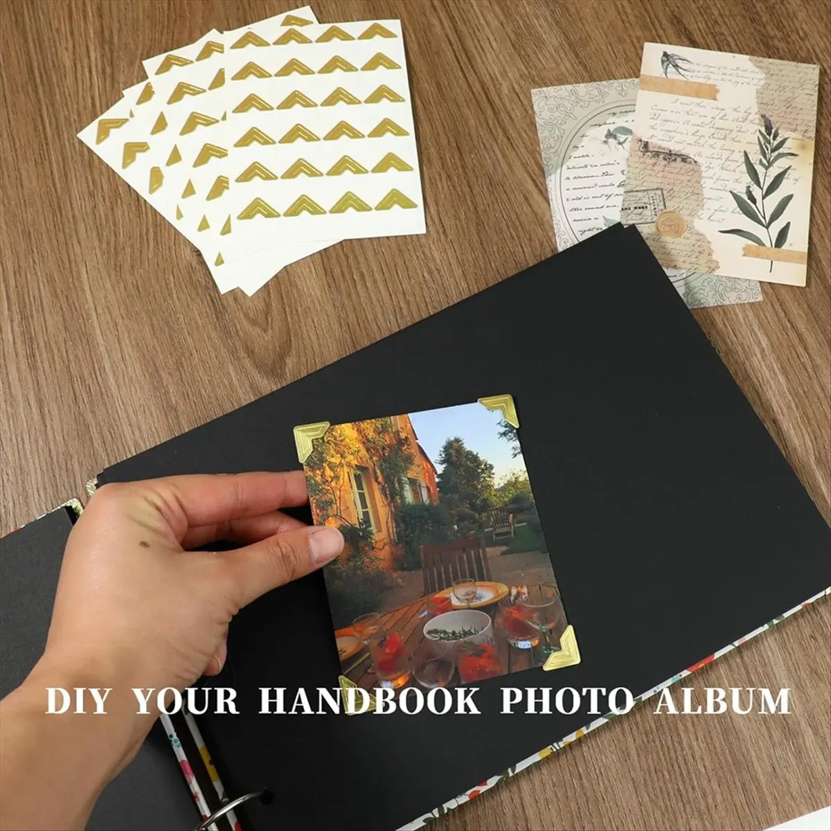 【A03R】 240 Pieces Photo Corners for Scrapbooking, Gold Photo Corner Stickers, Self-Adhesive Photo Mounting Corners,Gold