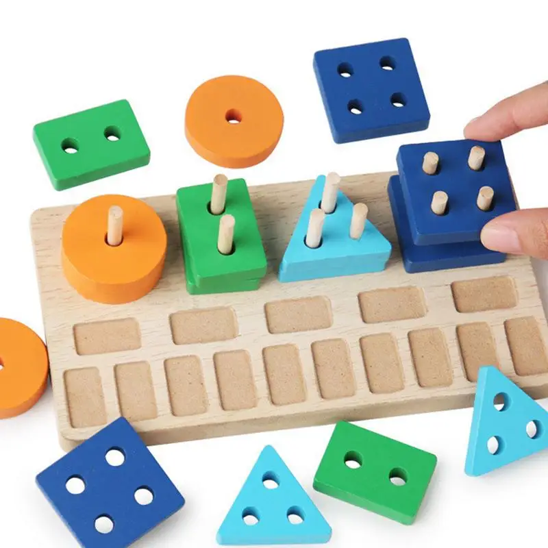 Numero di legno Puzzle Numero Puzzle Forma Selezionatore Bambino Conteggio Giocattoli Numero per bambini Giocattoli Blocchi di apprendimento per l'educazione precoce