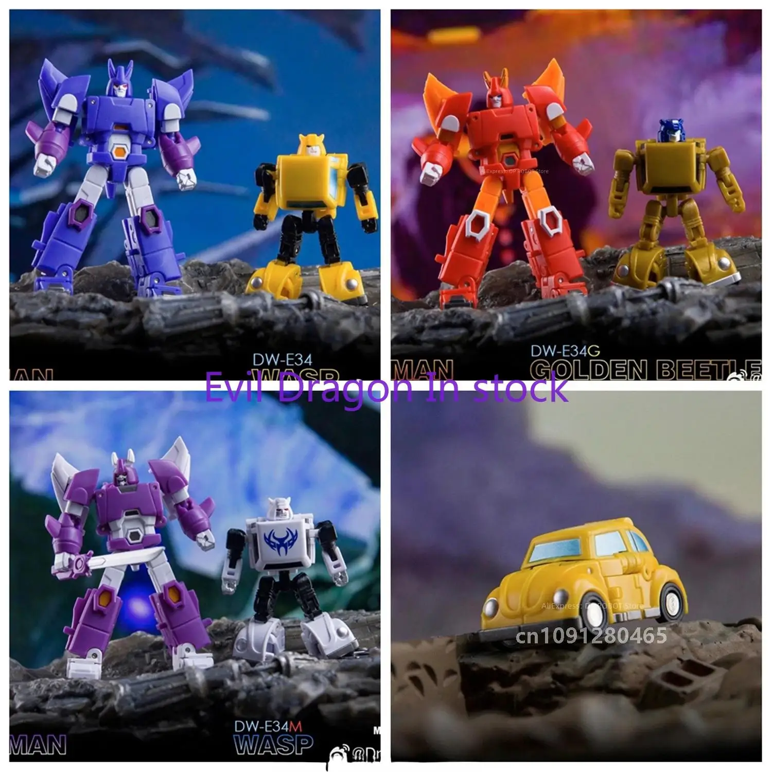 [IN STOCK] Transformation Dr.Wu DW-E35 DW-E34 DW-E35M DW-E34G DW-E35S DW-E34M Cyclonus WASP Mini Action Figure With Box