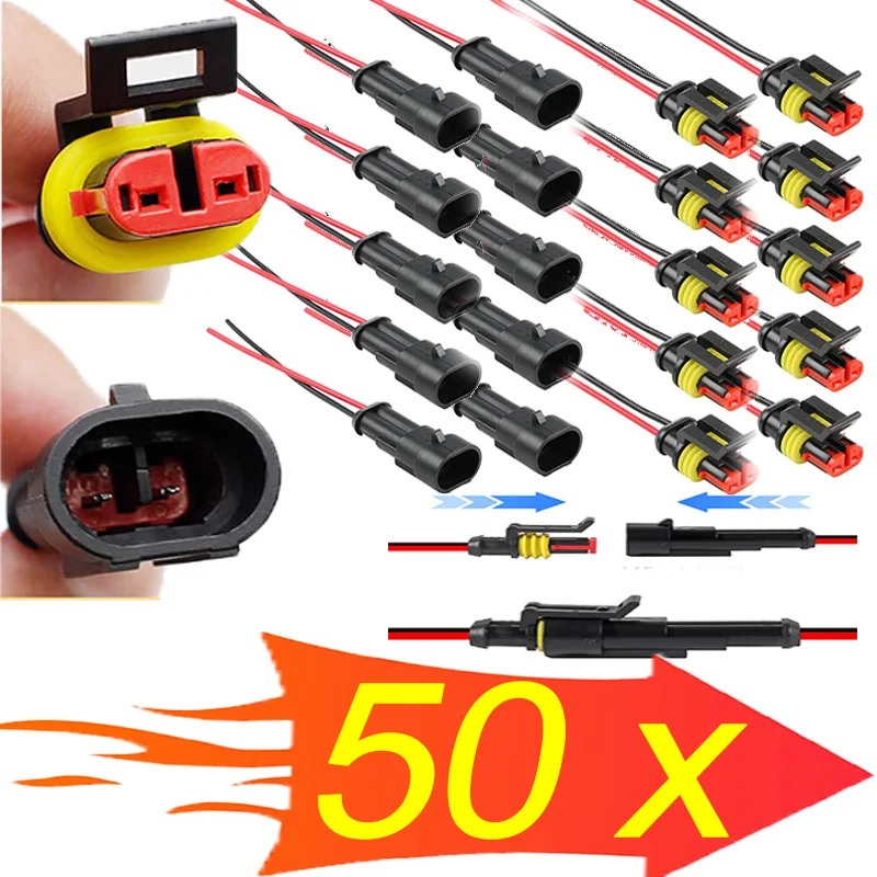 Automotive Connector Electric Motorcycle Connectors Waterproof Quick Connect Kit with Wire,Suitable for Cars and Ships Connector