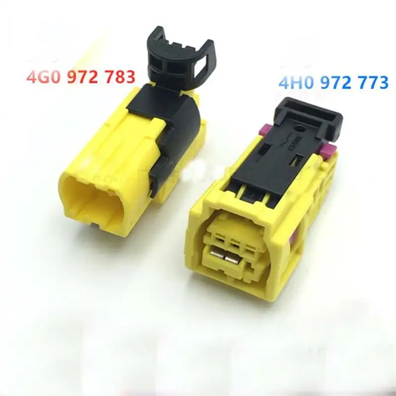 

4H0 972 773 Auto Side Safety Collision Sensor Plug 3-Pin Yellow Connector Wiring Harness 4G0 972 783