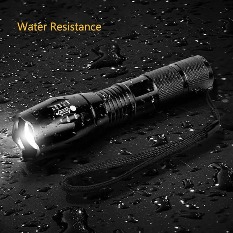 【CCA】High Power LED Flashlight Zoomable Aluminum Camping Torch Waterproof Uses Batteries Outdoor Activities
