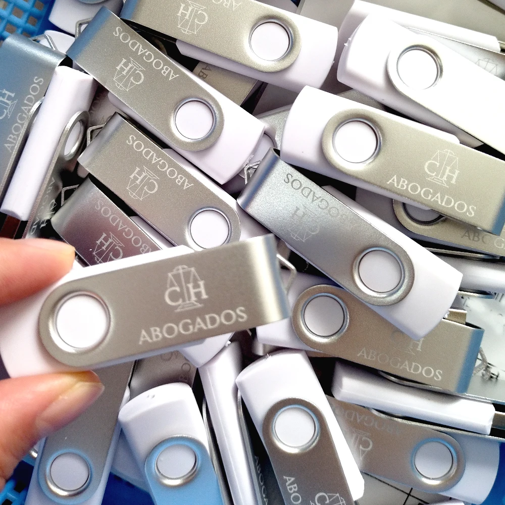 10/50/100PCS USB Flash Drive 1GB 2GB 4GB คลิปโลหะ Memory Stick 64GB ฟรีโลโก้ที่กําหนดเอง Pendrive 32GB ของขวัญสร้างสรรค์ usb Stick 16G