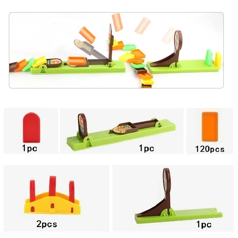 Motorized Domino 120 Piece Plane Rocket Set Colorful Plastic Toy for Children with Automated Features