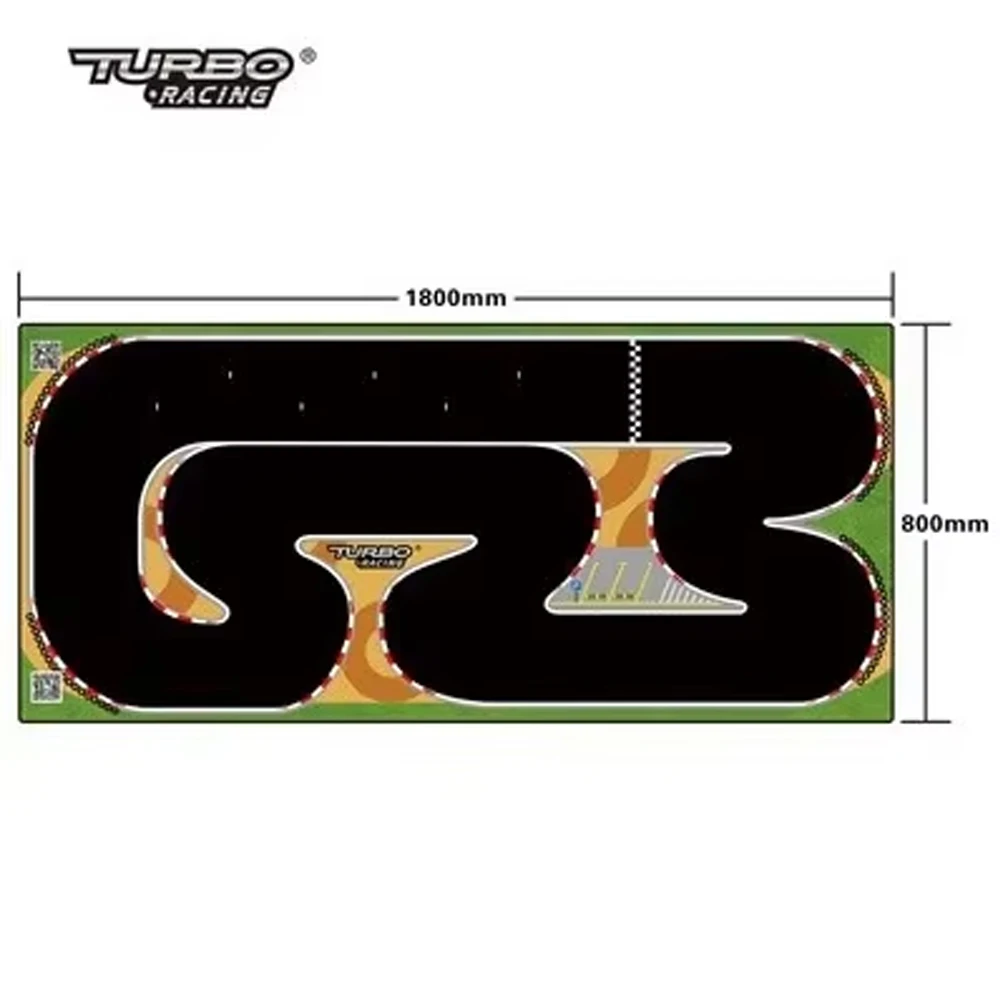 TURBO RACING Scène Track Runway Mat 50x95cm 160x90cm 120x80cm 1/76 Mini Afstandsbediening Auto Desktop Track Cement Pier Obstakel