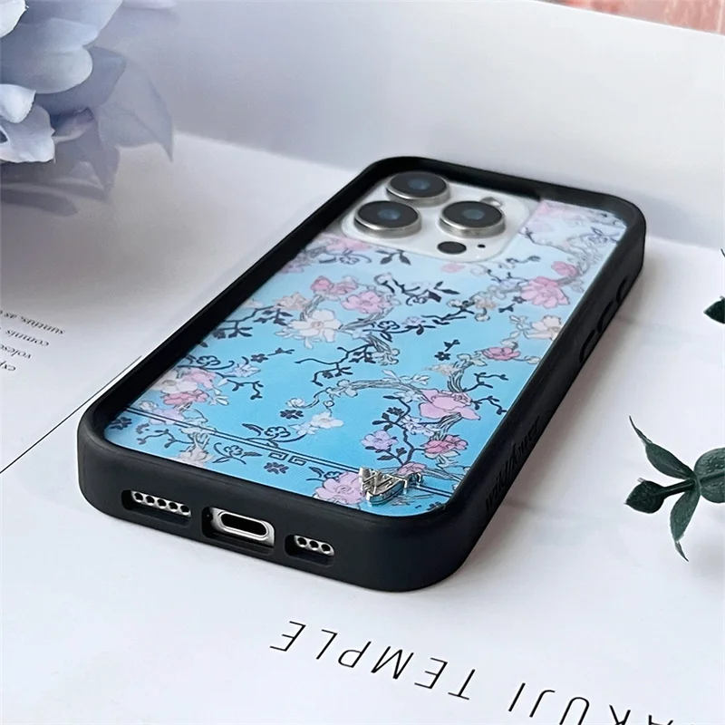 Wildflower ثلاثية الأبعاد اللوحة الرجعية الزهور جراب هاتف آيفون 17 16 15 14 13 12 برو ماكس زائد موضة WF لطيف بنين بنات غطاء Funda #6