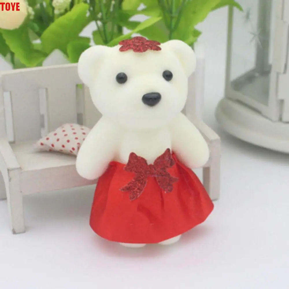 10 unids/set oso de espuma juguetes de espuma de peluche muñeca de peluche Animal Mini oso ramo de flores dibujos animados 10cm muñeca de ramo de dibujos animados