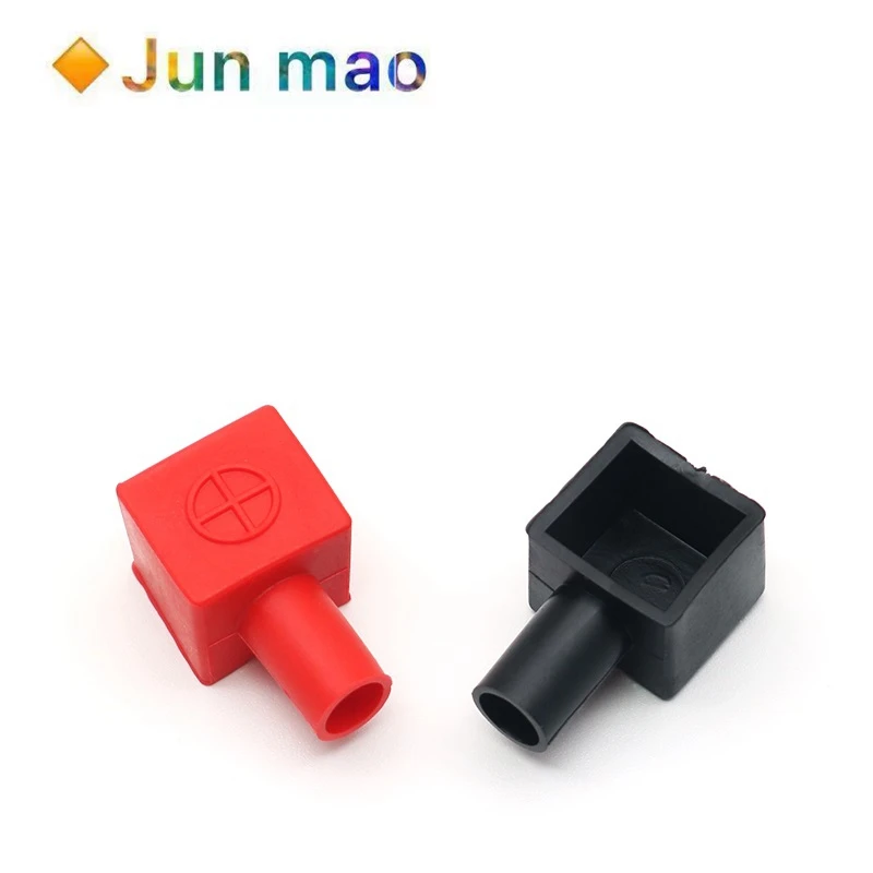 Motorcycle battery pile clamp protective cover battery terminal positive and negative insulation square cap rubber sheath