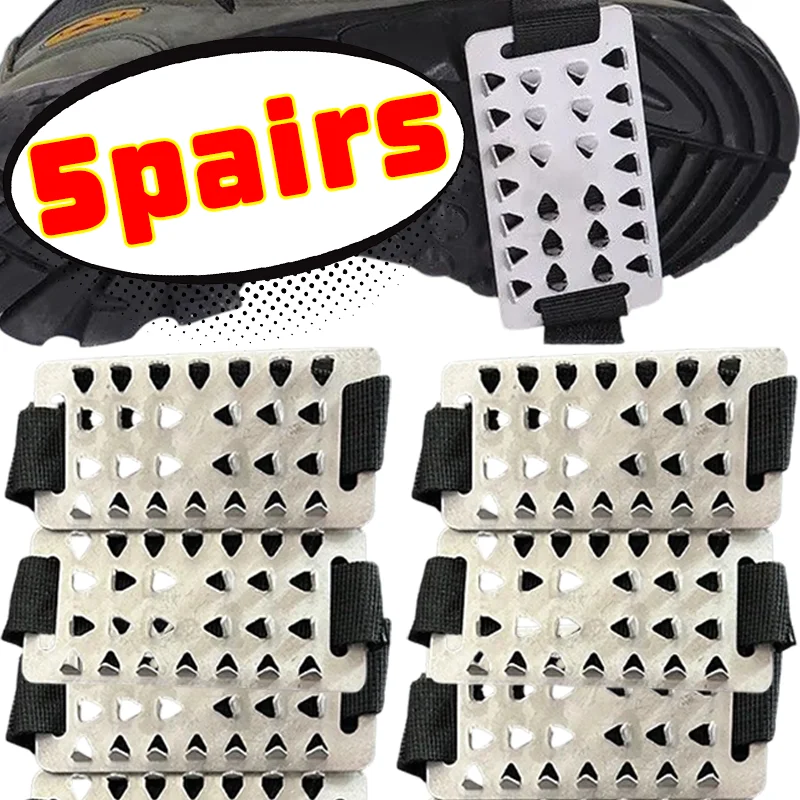 

Противоскользящие шипы для обуви на 26 зубьев, зимние ледоступы из нержавеющей стали с регулируемыми ремнями, универсальные