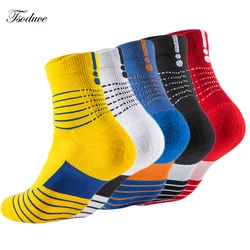 Men Cycling Sock Breathable Performance Compression Moisture Wicking Bike Running Football Basketball Outdoor Sport Quater Socks