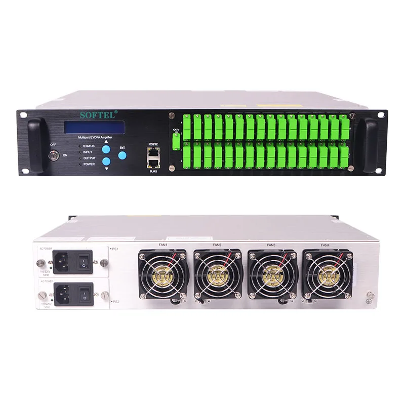 

High Power CATV 1550nm 32 Ports 23dB Fiber Optic Signal Amplifier EDFA Erbium-doped fiber amplifiers